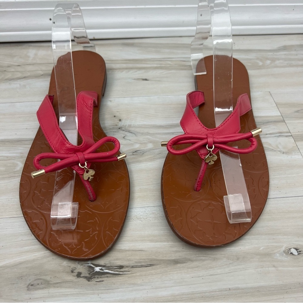 Kate Spade Bows Charms Pink Brown Sandals